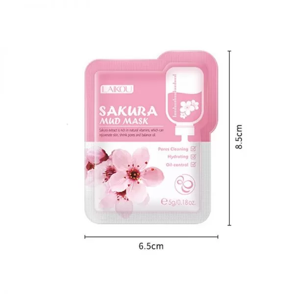 Laikou Japan Sakura Mud Face Mask 5Pcs Anti Wrinkle