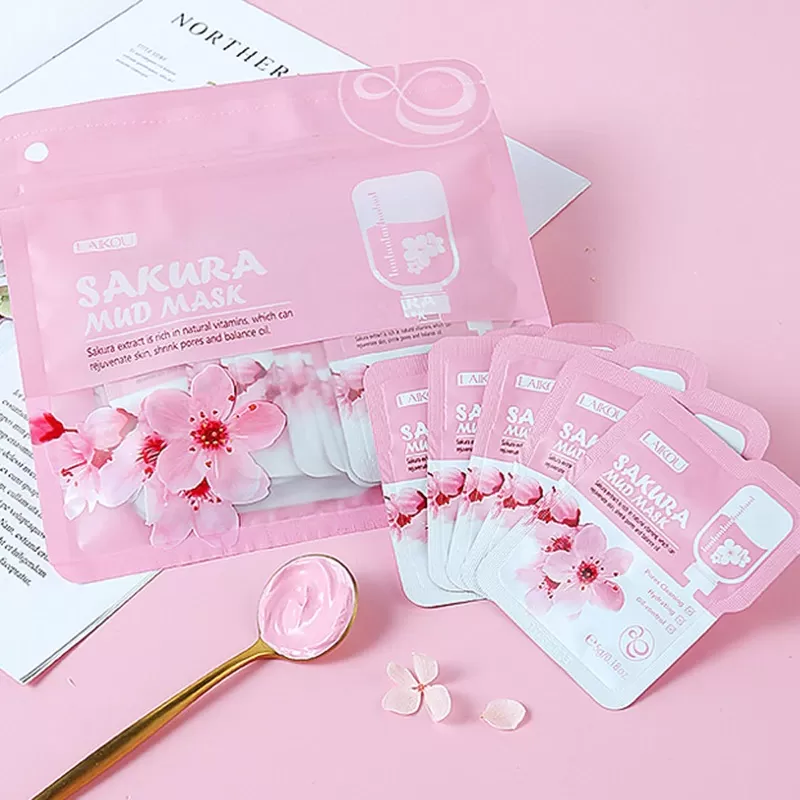 Laikou Japan Sakura Mud Face Mask 5Pcs Anti Wrinkle - image 4