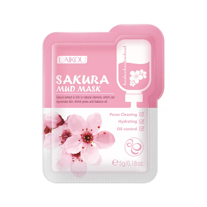 Laikou Japan Sakura Mud Face Mask 5Pcs Anti Wrinkle - image 6