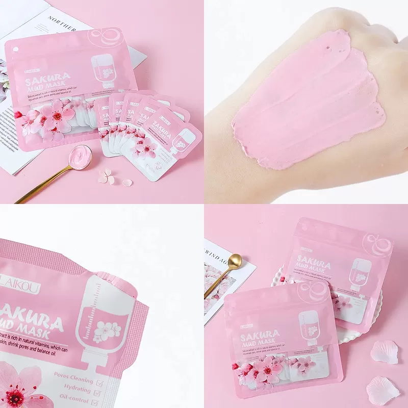 Laikou Japan Sakura Mud Face Mask 5Pcs Anti Wrinkle - image 7