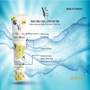 Yc Lemon Face Wash 100ml Oil Control Deep Cleanse & Acne