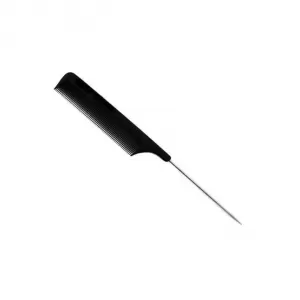 Tail Comb With Steel Handle Hair Combs Black Wide Tooth