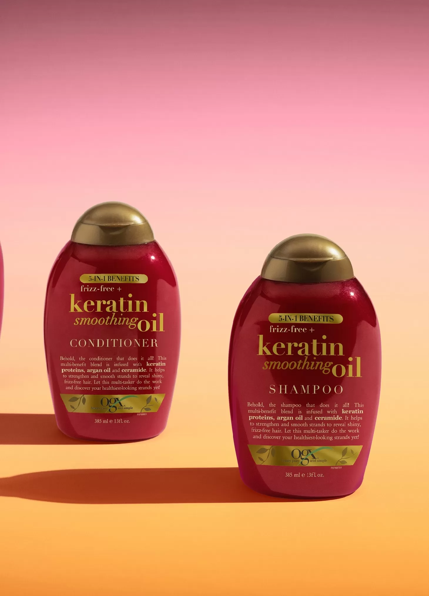 OGX Keratin Smoothing Oil Shampoo & Conditioner 385ml - image 1