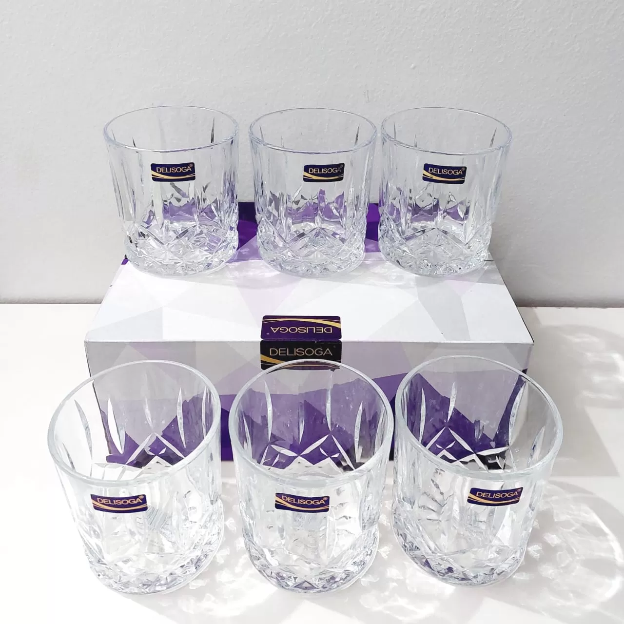 Delisoga Whiskey Glass 340ml 6Pcs Set Wine Diner - image 4