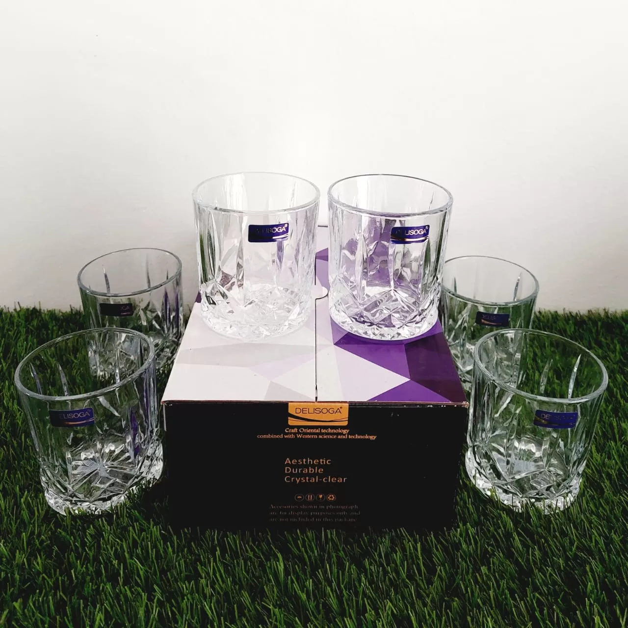 Delisoga Whiskey Glass 340ml 6Pcs Set Wine Diner - image 6