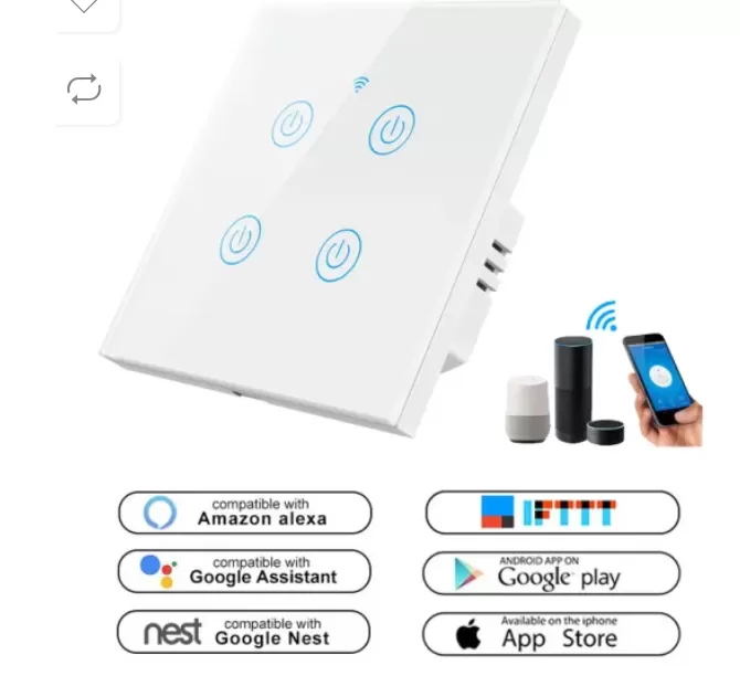 4gang smart wifi touch wall swich
