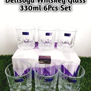 Delisoga Whiskey Glass 340ml 6Pcs Set Wine Diner