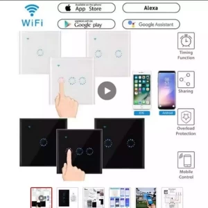 2 gang smart wifi touch wall switch