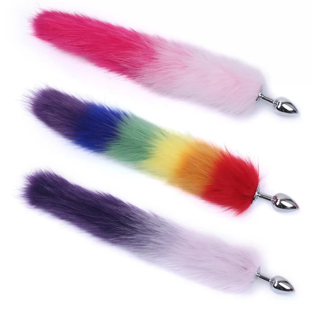 Butt plug fox tail stainless steel anal sex toy - image 3