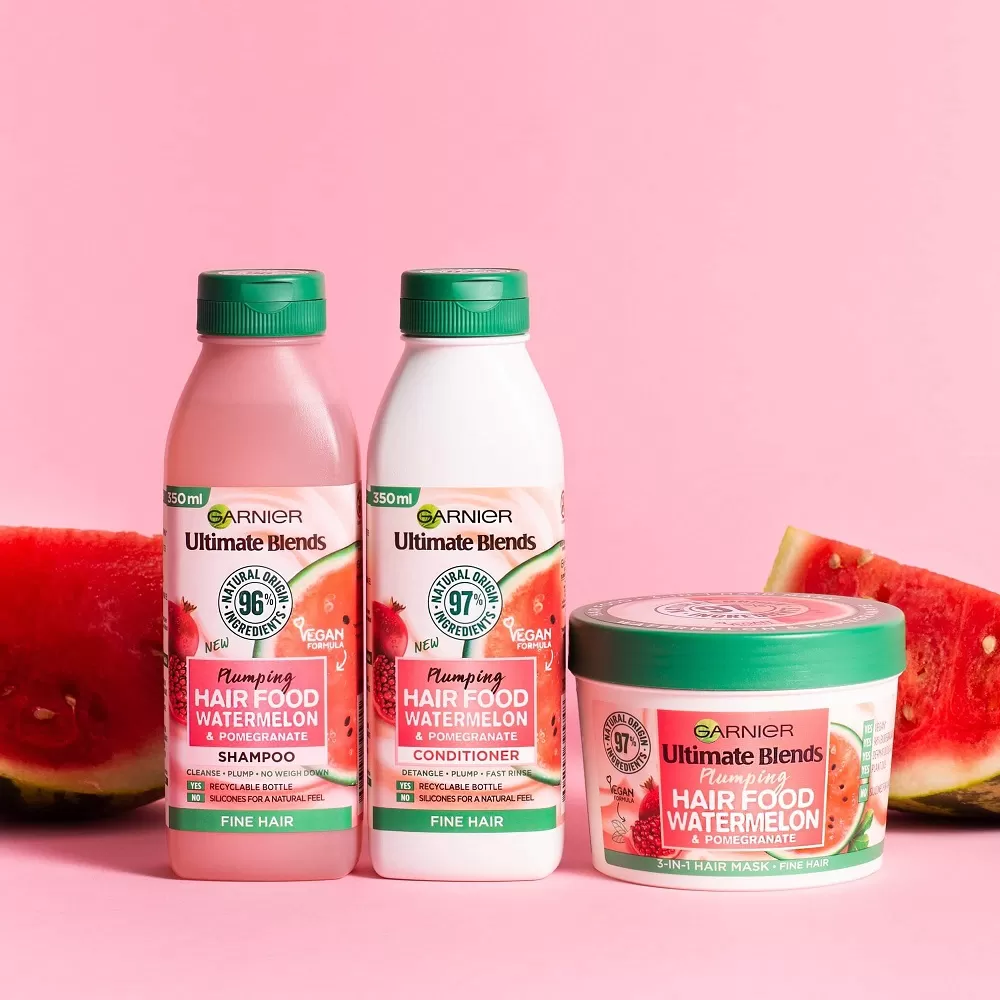 Garnier Hair Food Shampoo Conditioner 3 In 1 Watermelon - image 1