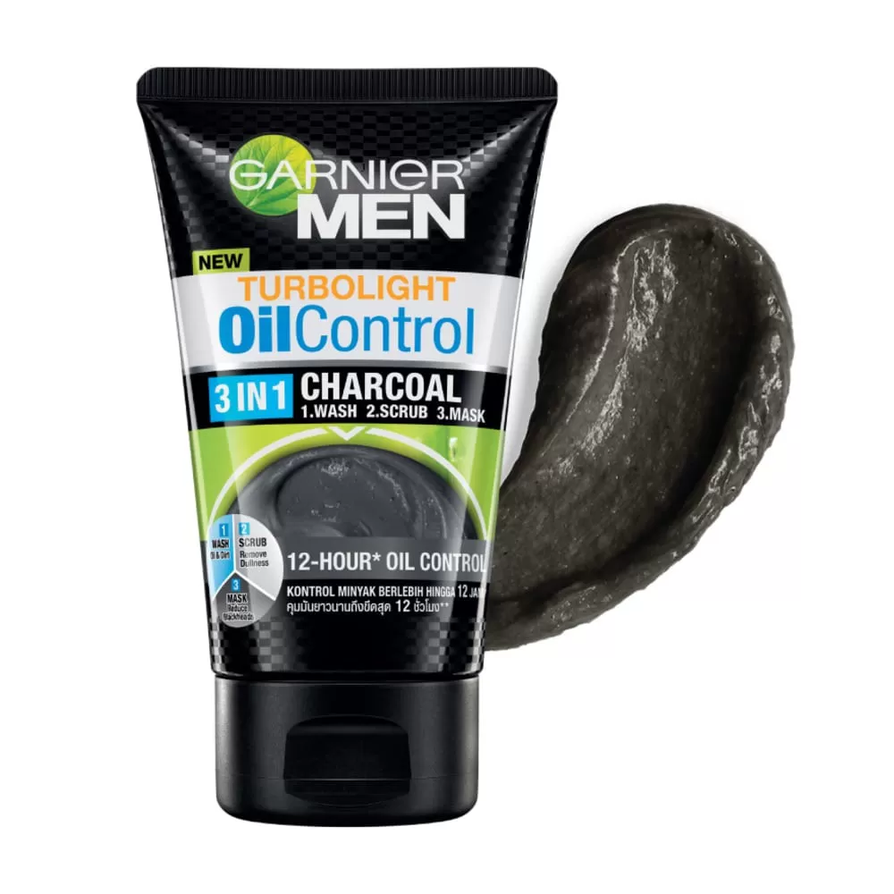 Garnier Men Turbo Oil Control 3 in1 Charcoal Face Wash - image 1