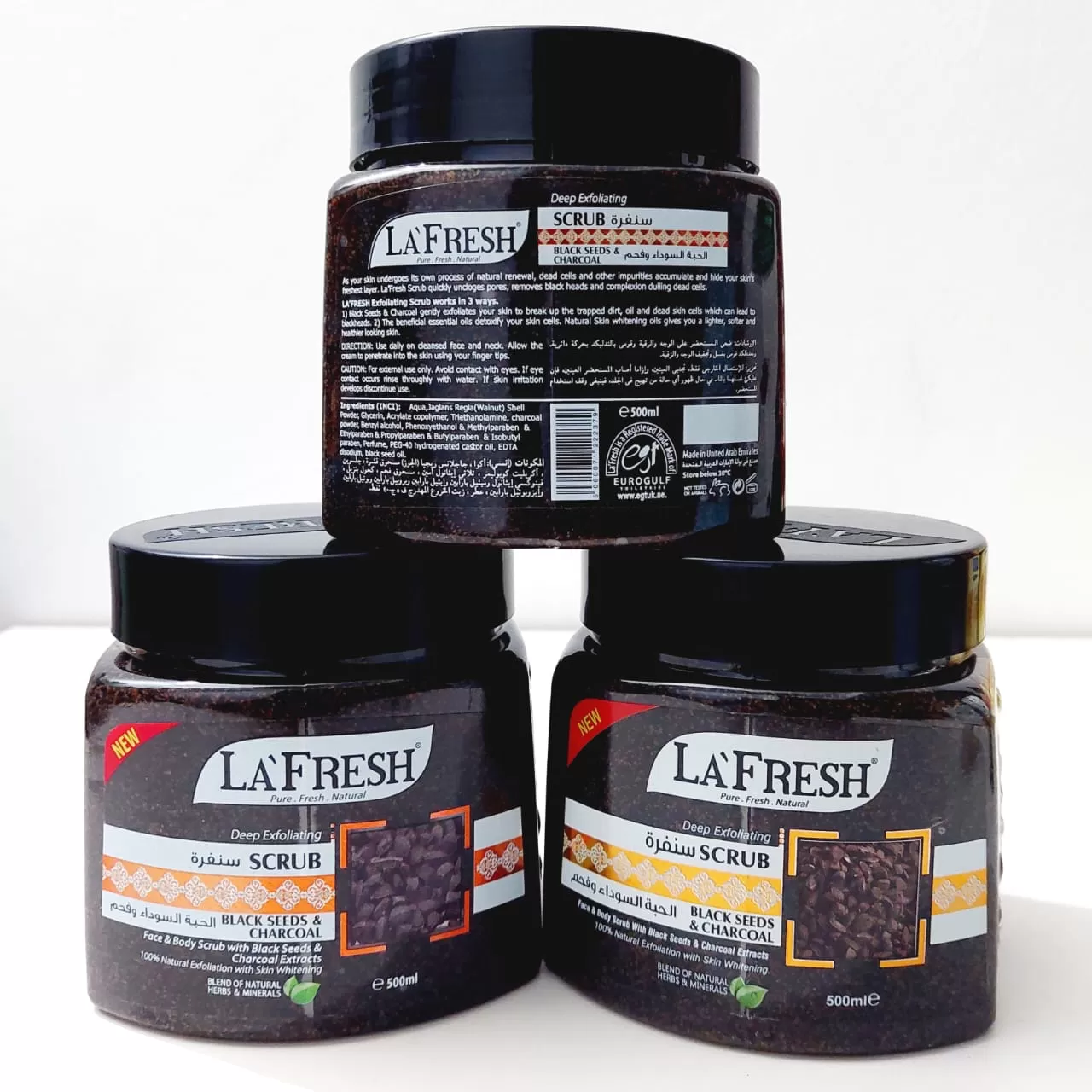 Lafresh Black Seeds & Charcoal Face & Body Scrub 500ml - image 3