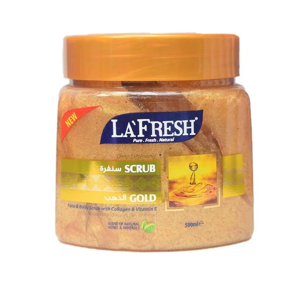 Lafresh Gold Face & Body Scrub 500ml Collagen Vitamin E - image 2