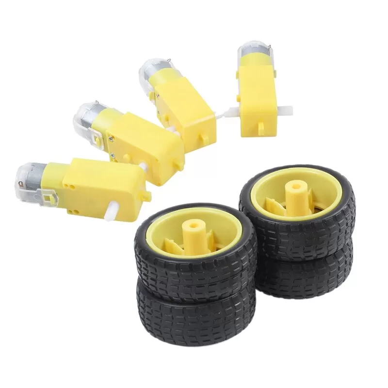 Smart Car Robot Plastic Tire Wheel with DC\ Gear Motor - image 3