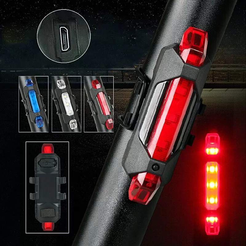 Bicycle Light Waterproof Rear Tail Light Rechargeable - image 7