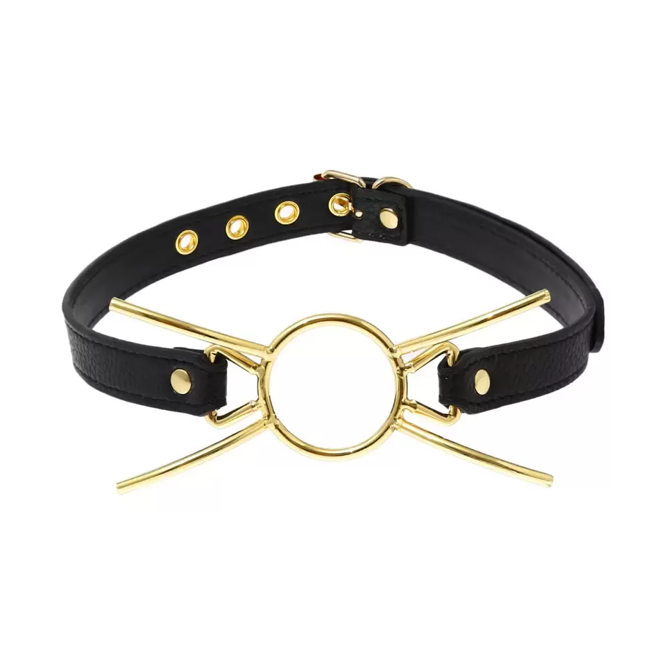 Bondage Golden O-Ring Metal Mouth Ring bdsm sex toy - image 2