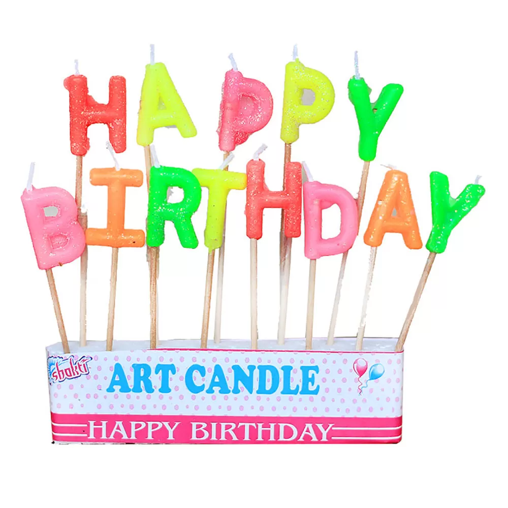 Happy Birthday Candles - Multi color cake decorations - image 3