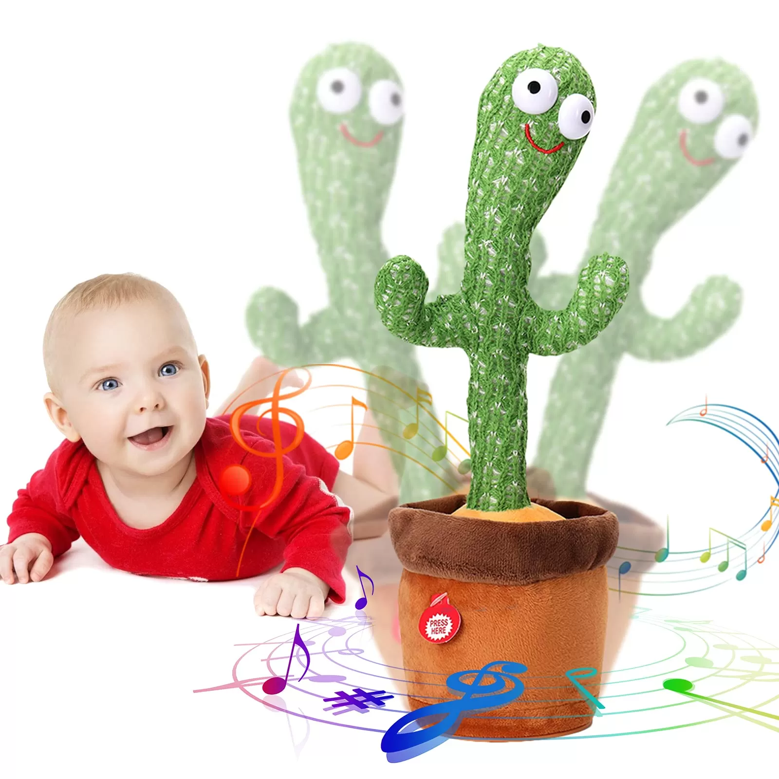 Singing, Dancing Cactus Plush Educational Toy for Kids - image 3