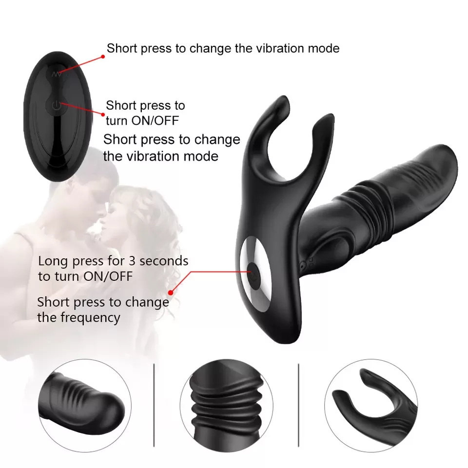 up down Telescopic Prostate anal dildo vibrator sex toy - image 5