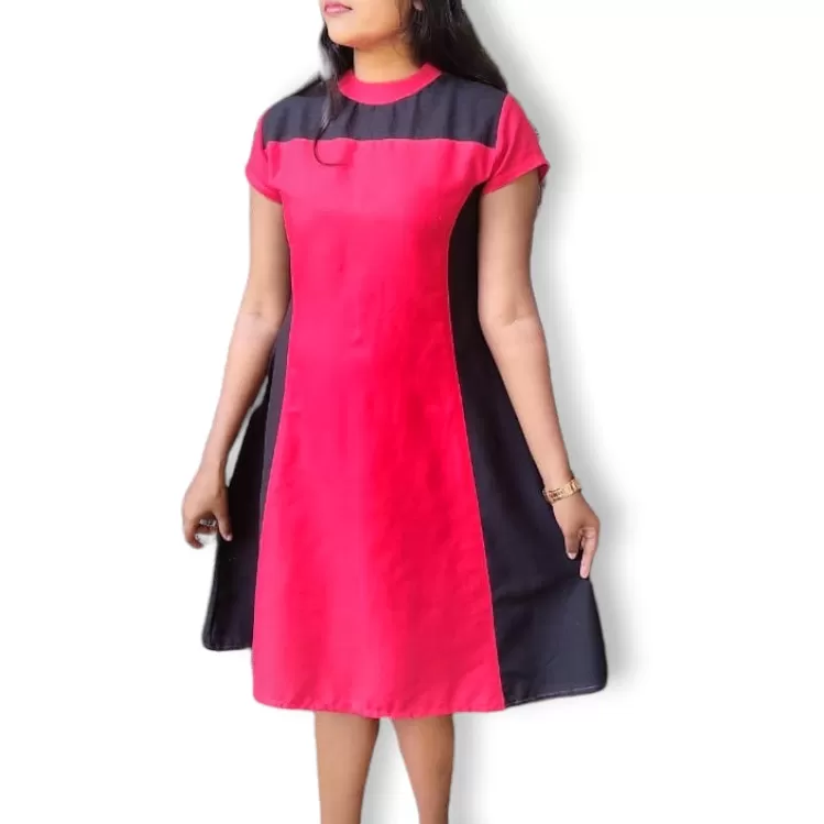 Buy Women Short Sleeve Casual Linen A Line Dress