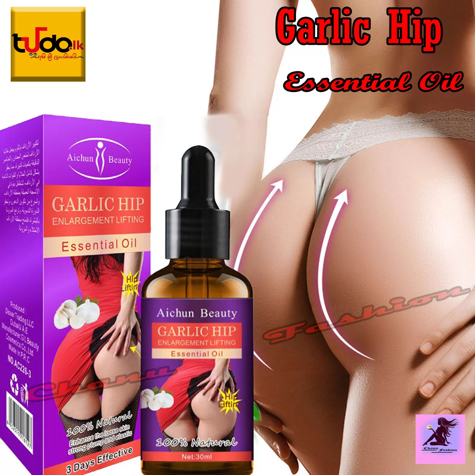 AICHUN BEAUTY GARLIC HIP ENLARGEMENT OIL - 30ML - image 2