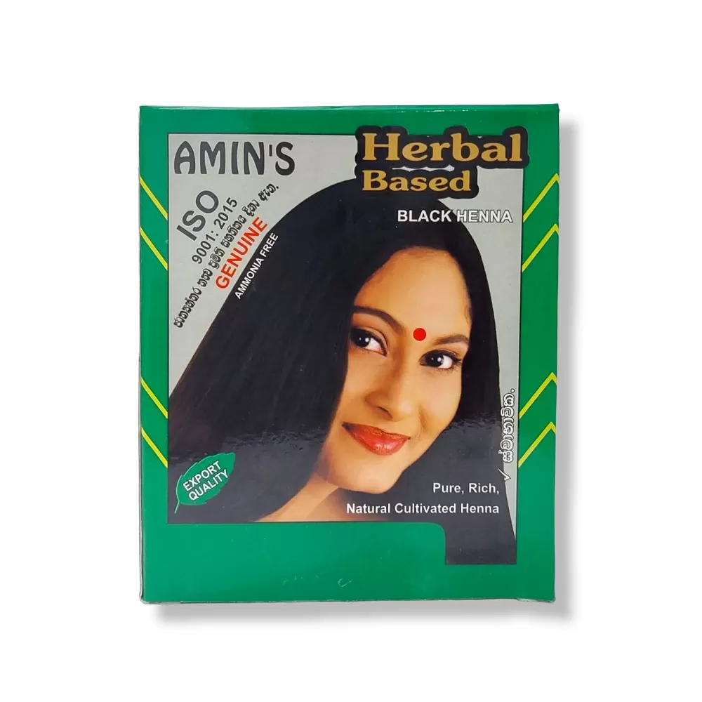 Amins Herbal Black Henna Hair Dye Color Powder 10mlx5Pcs - image 2