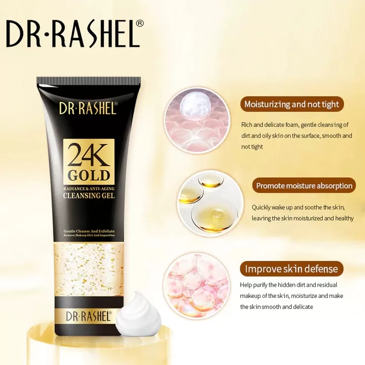 DR.RASHEL 24K Gold Facial Wash Anti Aging Facial Gel100g - image 2