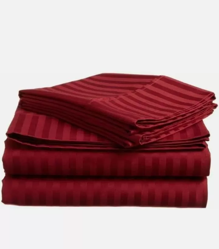 Egyptian Cotton Striped Bedsheet With 2 Pillow Covers - image 5