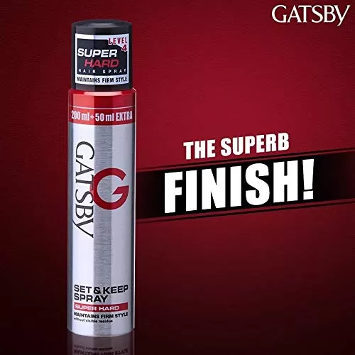 Gatsby Set & Keep Hair Spray 250ml Strong Hold - image 2