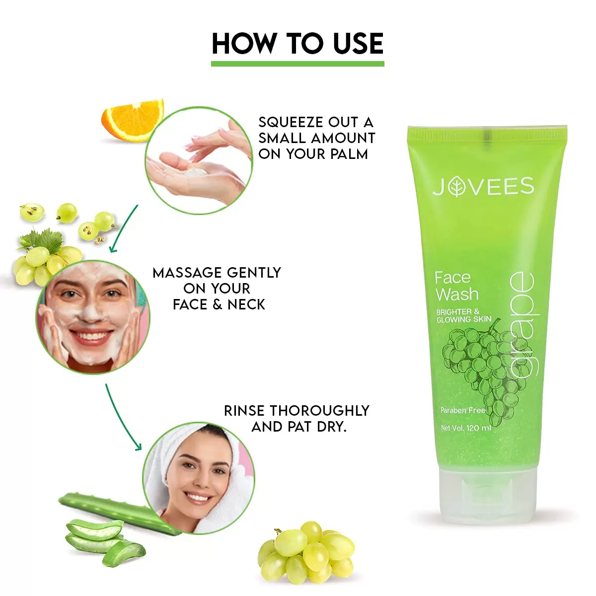 Jovees Grape Face Wash 120ml Imported from India - image 5