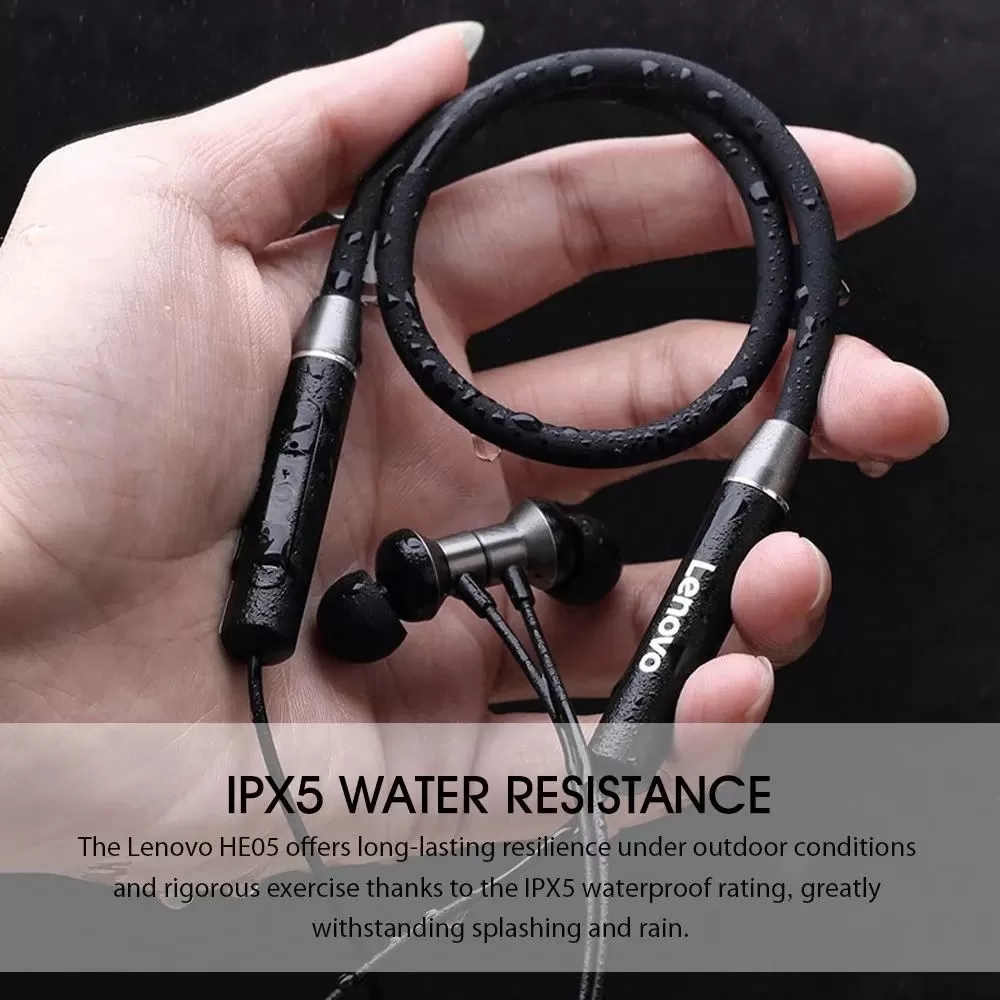 Lenovo HE05 Bluetooth Earphones Magnetic Neckband earbud - image 2
