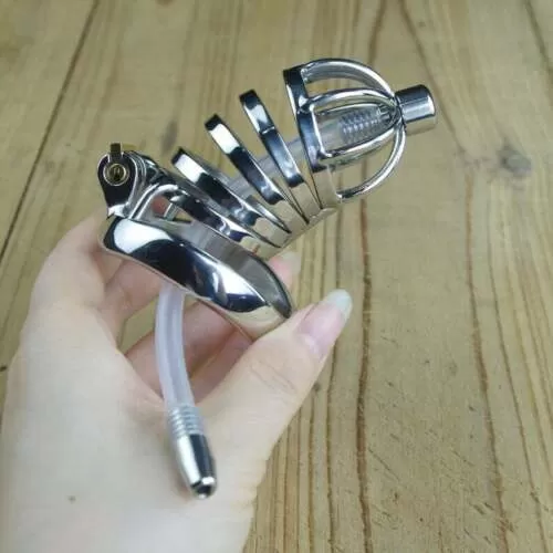 Long Chastity Cage With Urethral Tube Chastity XTOYS