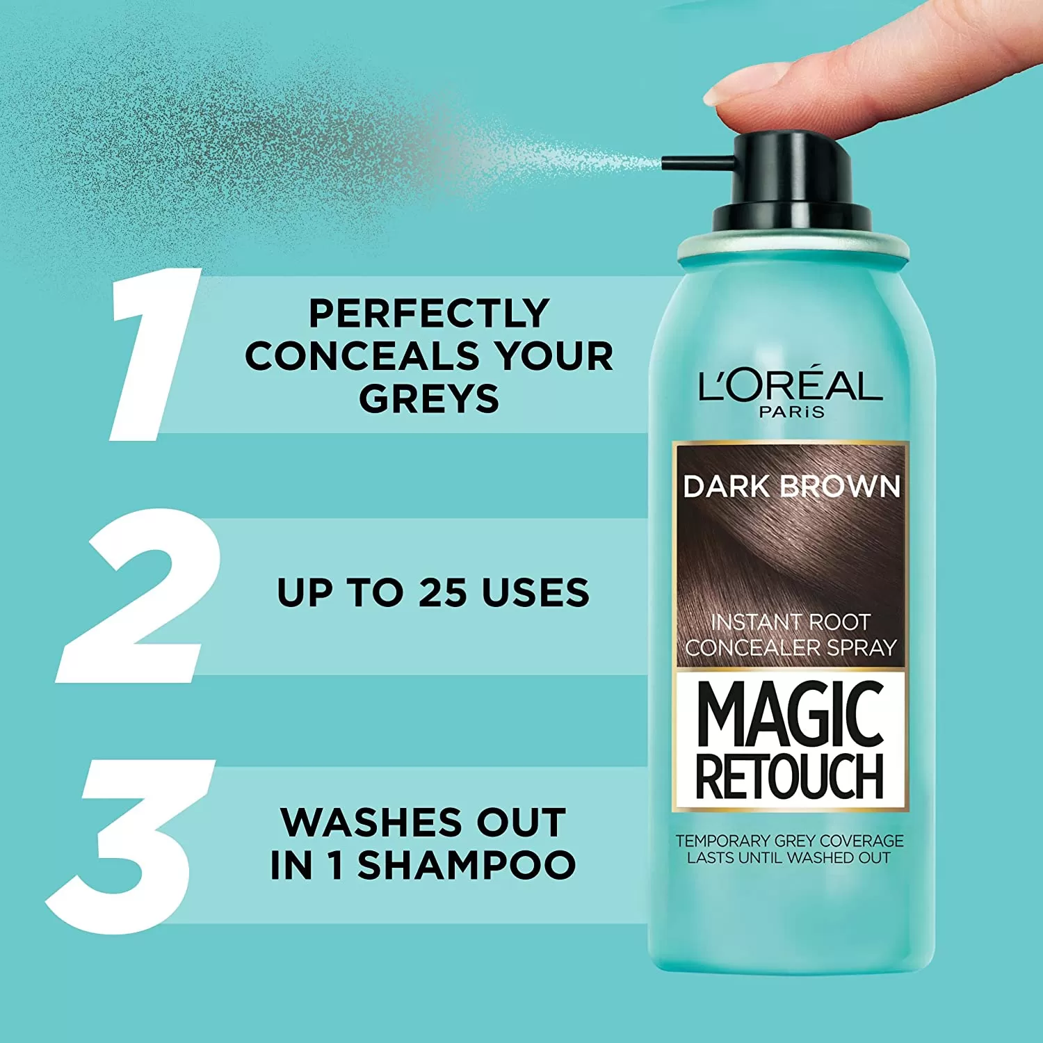 LOREAL Magic Instant Root Hair Concealer Spray DarkBrown - image 2
