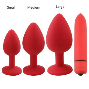 Silicone Anal Butt Plug with mini bullet XTOYS
