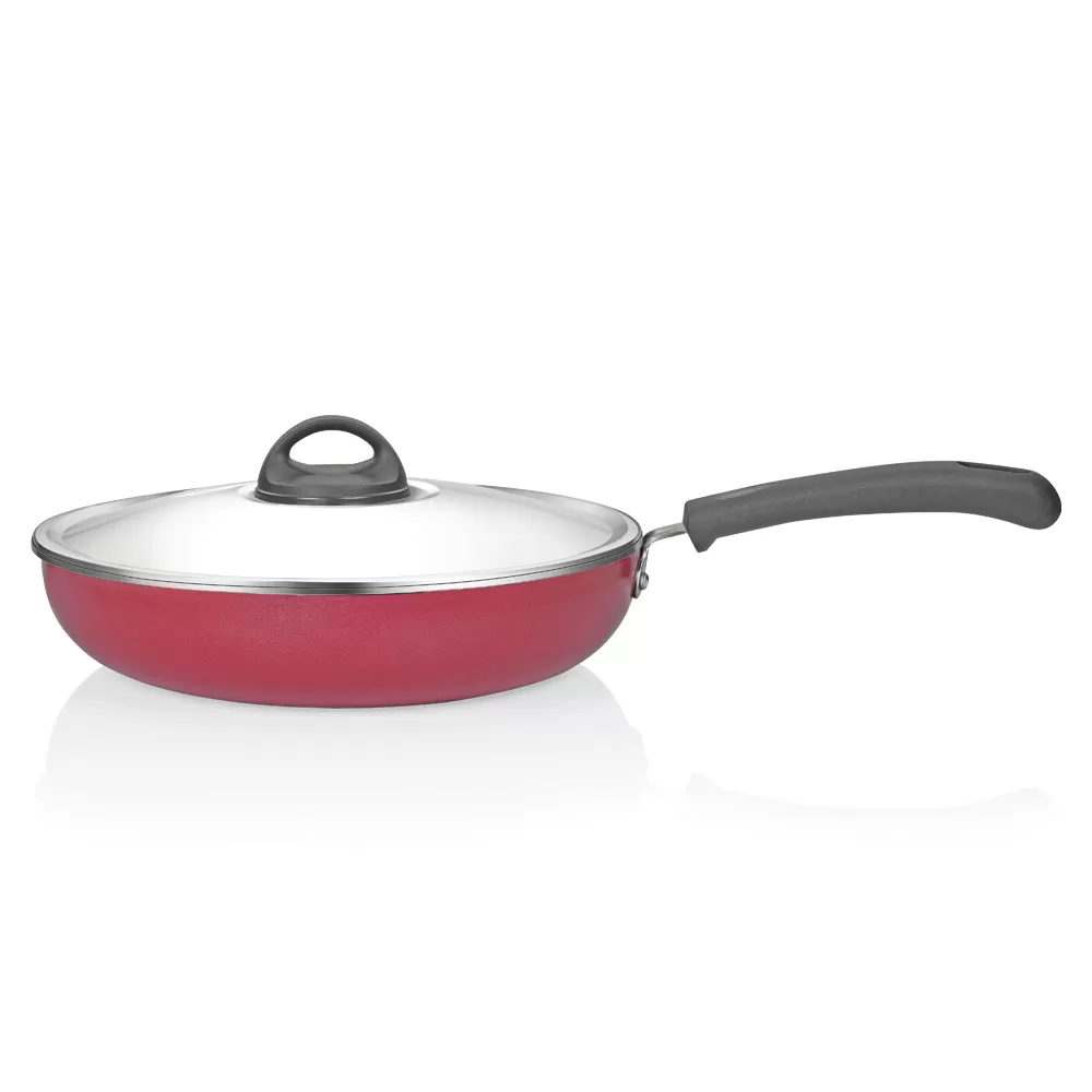 Premier Non Stick Fry Pan Classic Stainless Steel Lid 26CM