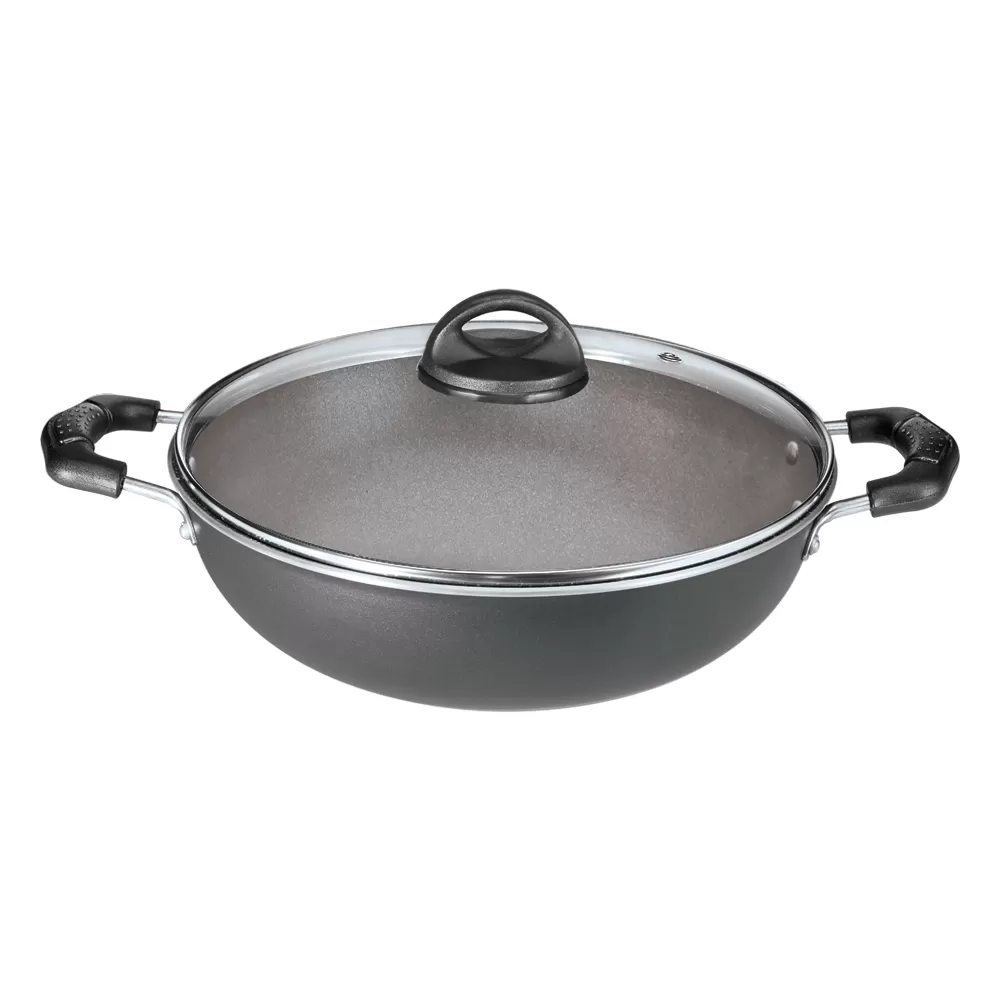 Premier Non Stick Superb Deep Kadai with Glass Lid Induction Base 26CM