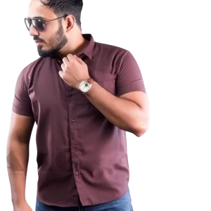 Premium Linen TAAG Short sleeve Shirts - Brown