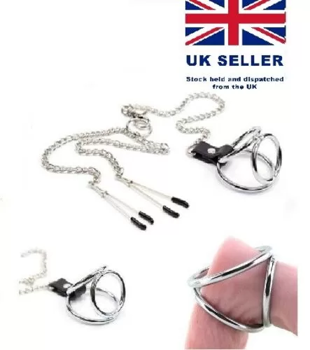 Triple /ball O-ring/nipple clamp Stainless Steel  XTOYS - image 2