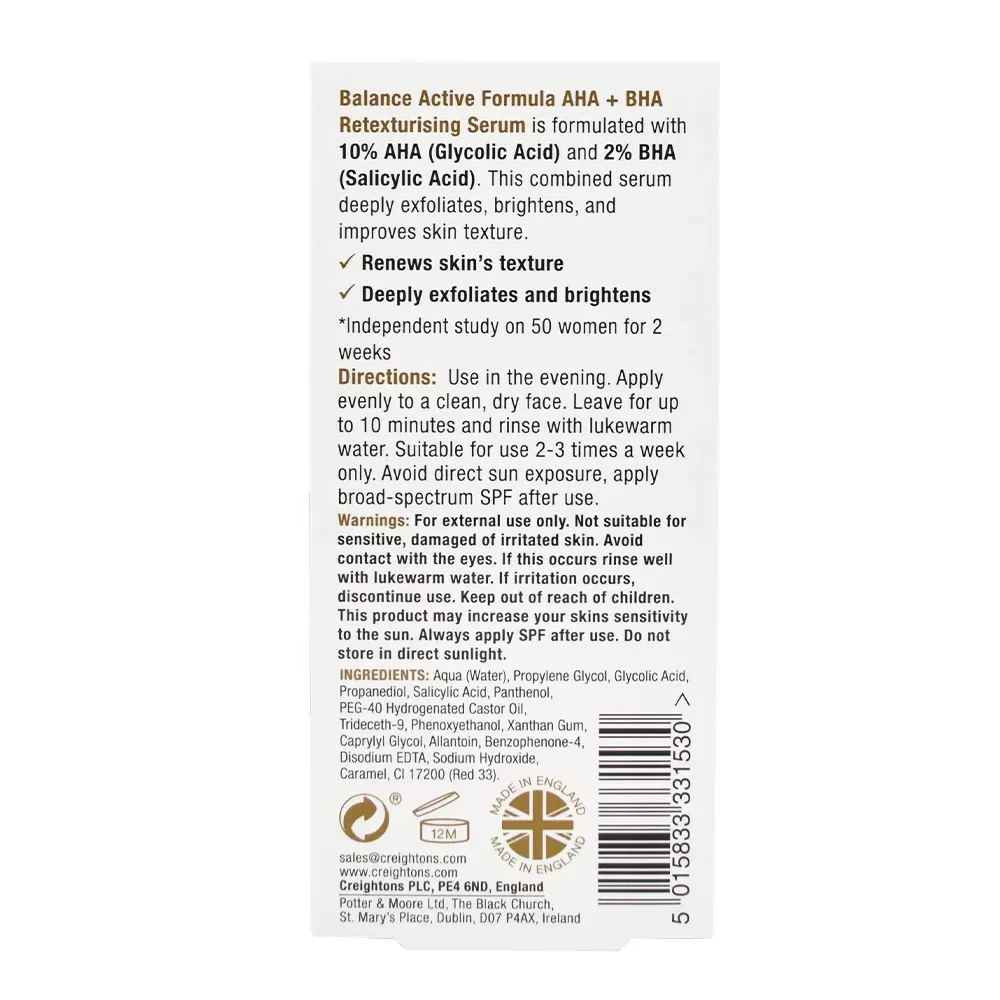 Balance Active AHA 10% + BHA 2% Face Serum 30ml UK - image 4