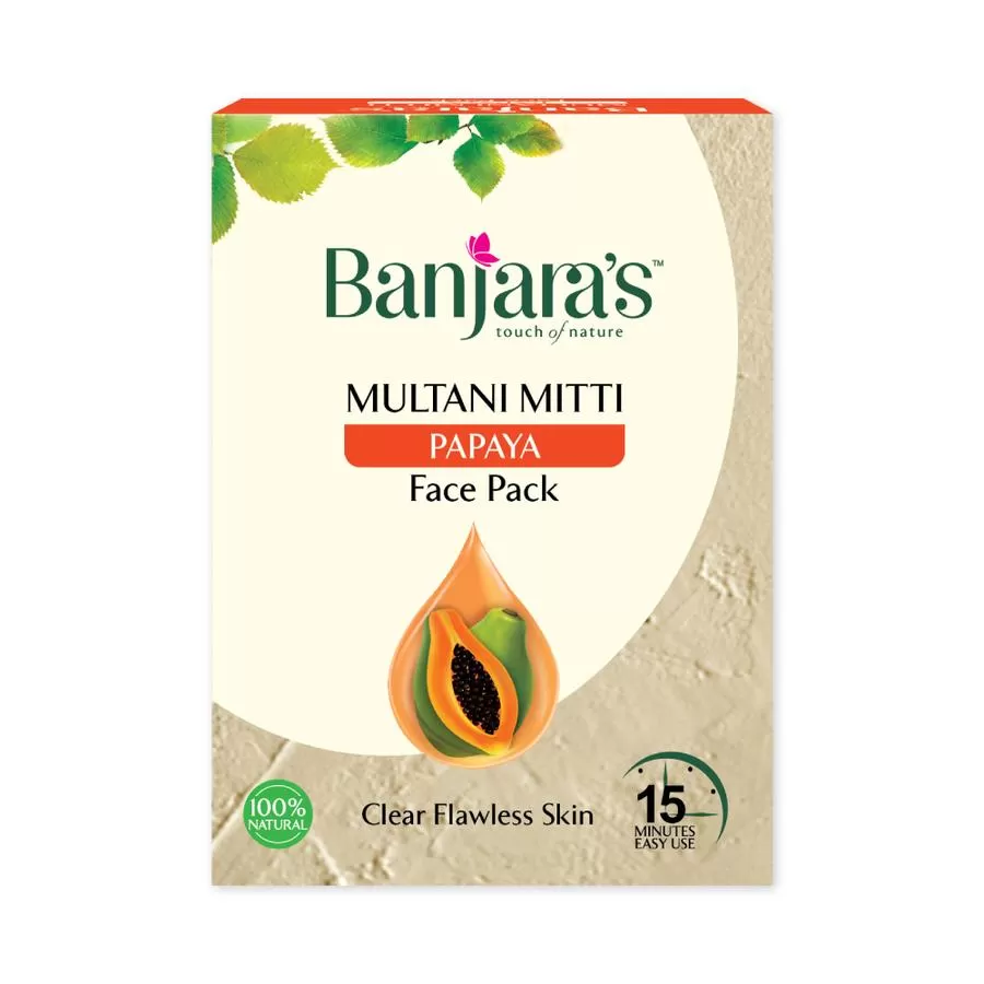 Banjaras Multani Mitti Papaya Face Pack Powder 100g