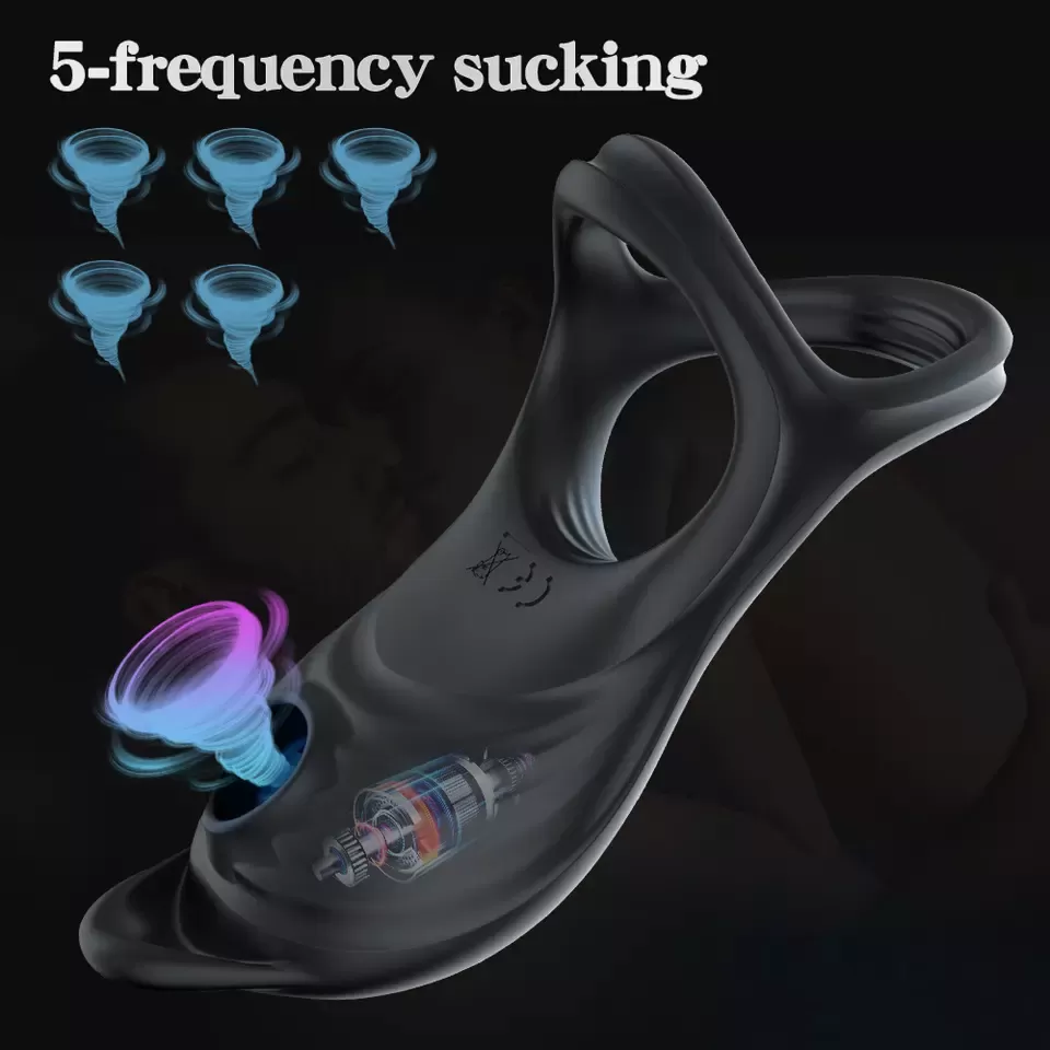Licking Clitoris with Penis Ring Vibrator couple Sex toy - image 2