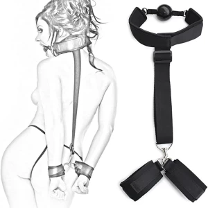 Mouth Gag Ball with Handcuffs Bondage XTOYS