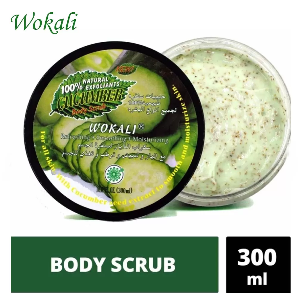 Wokali Cucumber Body Scrub 300ml Softening Moisturising - image 1