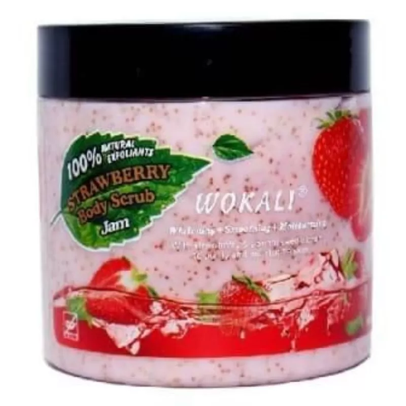 Wokali Strawberry Face & Body Scrub 300ml Moisturizing - image 4