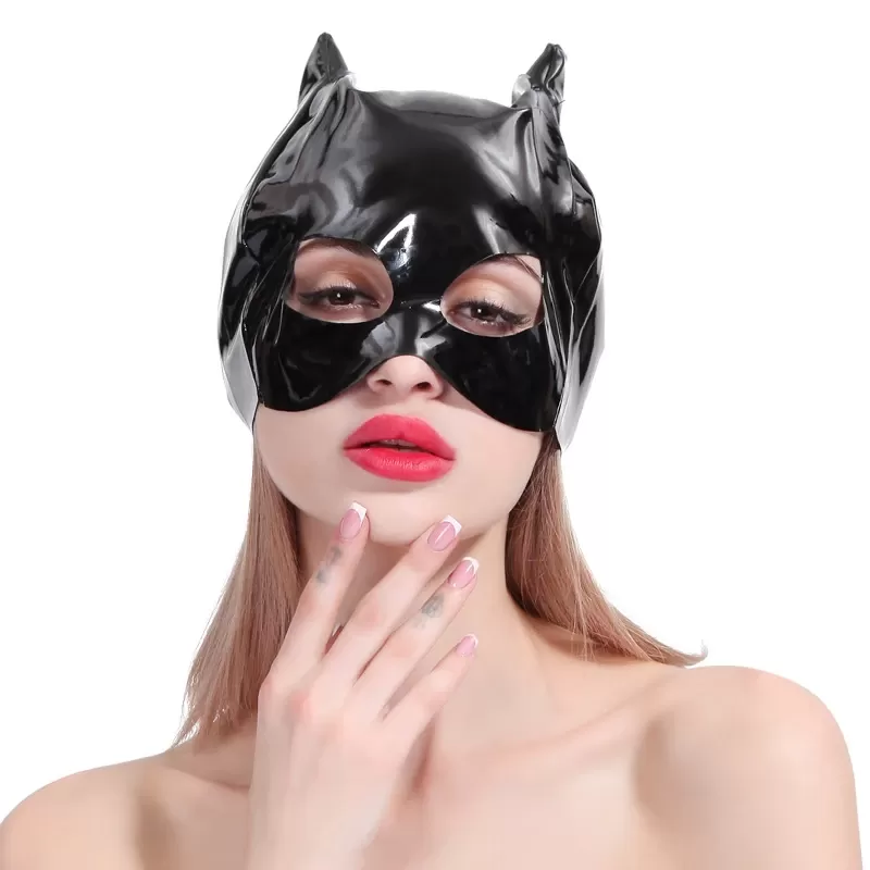 Women Bdsm Leather Half Face Cat Hood Mask XTOYS - image 1