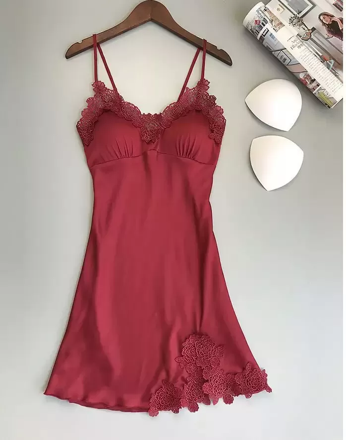 Women's Lace Satin Silk Sleepwear Pajamas night dress - image 3