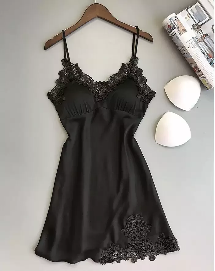Women's Lace Satin Silk Sleepwear Pajamas night dress - image 4