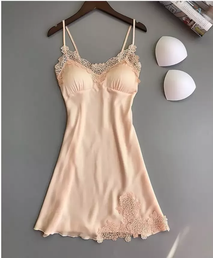 Women's Lace Satin Silk Sleepwear Pajamas night dress - image 5