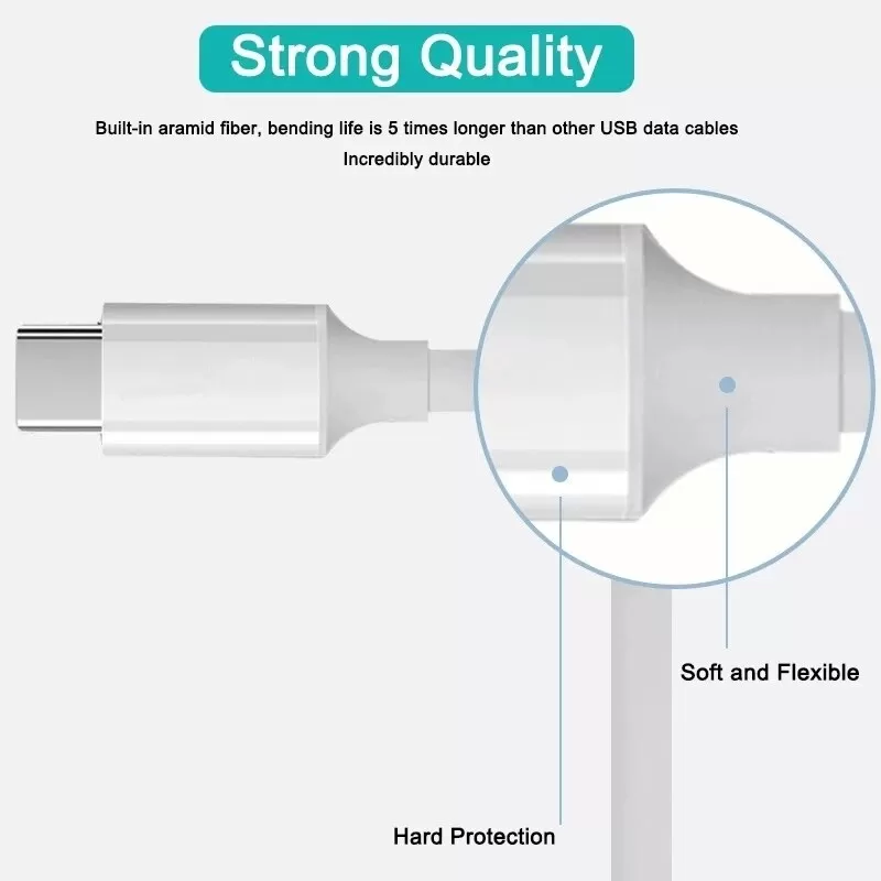 1M USB Type C for Samsung S20 PD 65W Cable Quick Charge 4.0 - image 5