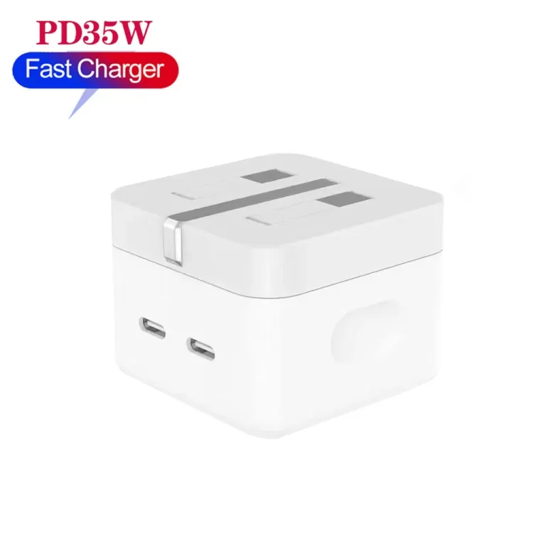 PD 35W Dual US TypeC Ports Charger iPhone iPad UK Plug - image 2